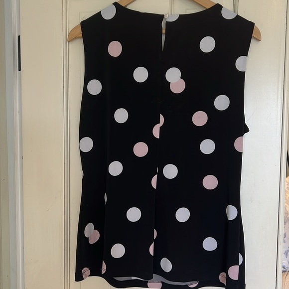 Calvin Klein pink, white and black polka dot top - Picture 6 of 7